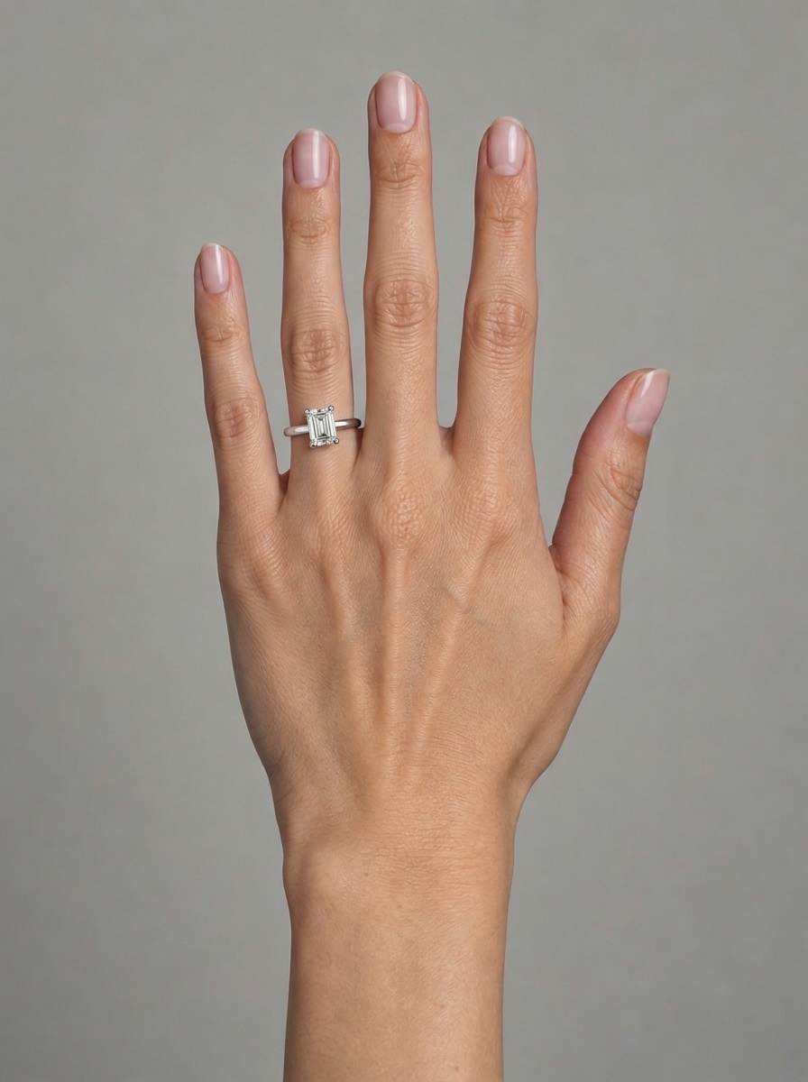 Кольцо с бриллиантом 0.5 ct. в огранке «Эмеральд»