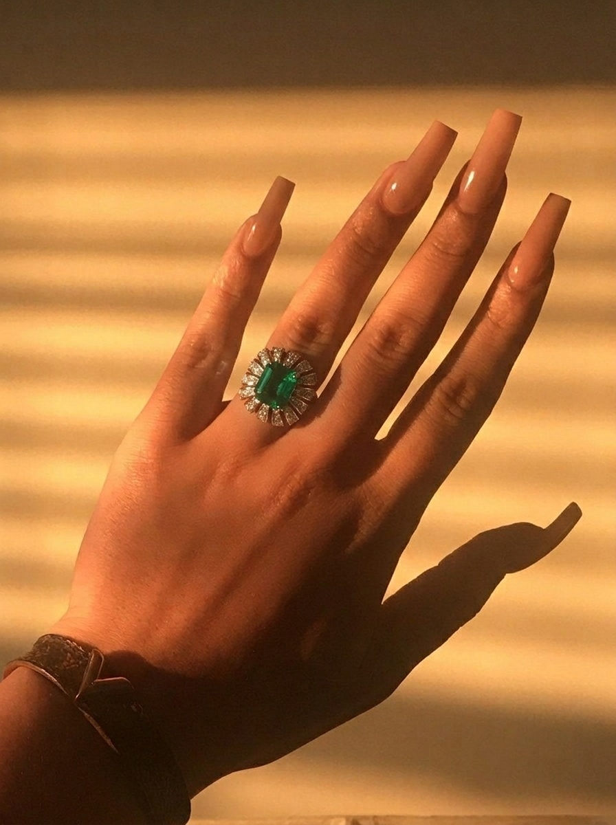 Дизайнерское кольцо с бриллиантами и изумрудом 12 ct.